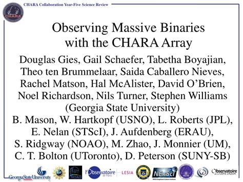 Ppt Observing Massive Binaries With The Chara Array Powerpoint