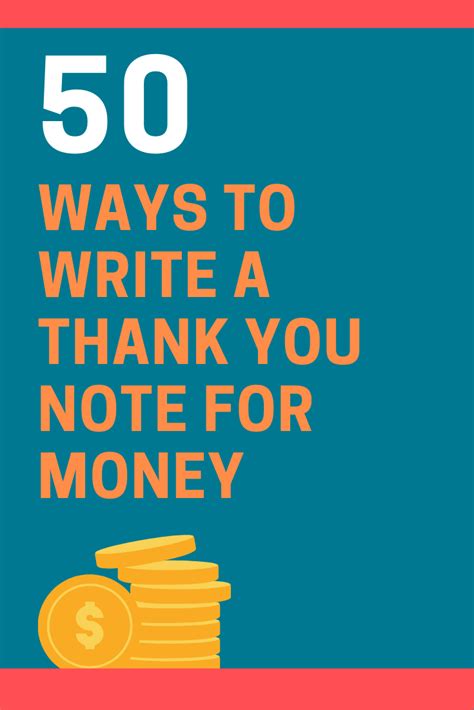 50 Ways To Write A Thank You Note For Money