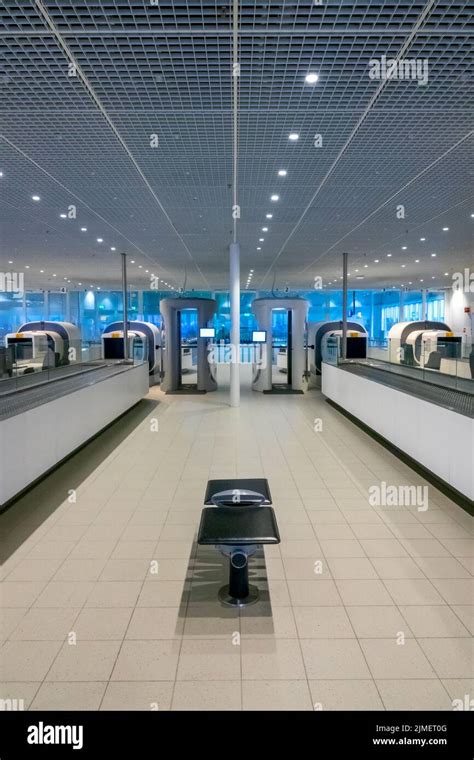 Airport Security Checkpoint With X Ray Scanners Stock Photo Alamy