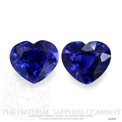 Blue Sapphire Pair Heart 520 Ct Pr2456 B