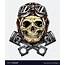 Motorcycle Skull With Helmet And Goggles Vector Image 