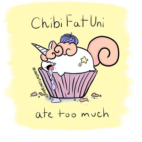 Chibi Fat Unicorn Ate Too Much By Yukeyto On Deviantart