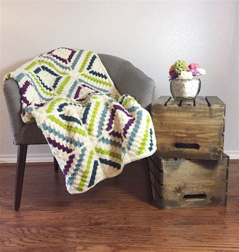Geometric Blanket Crochet Blanket Throw Blanket Boho