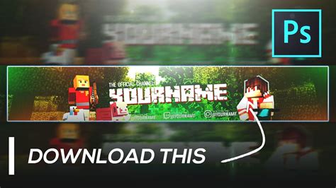 Gaming Banner Template Download Minecraft ⚡ Channel Art Free Gfx In