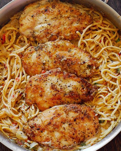 This creamy white wine chicken is easy enough to make on a weeknight but good enough for company! Chicken Pasta in Creamy White Wine Parmesan Cheese Sauce ...