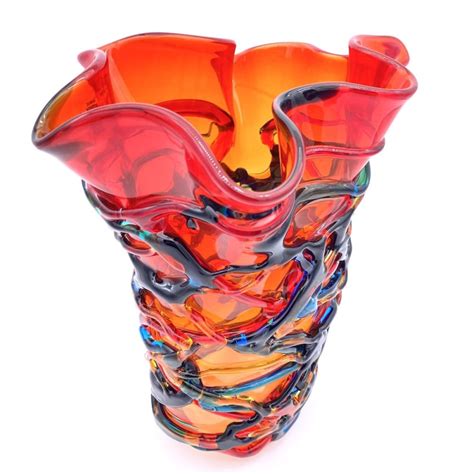 Red Murano Art Vase Elegance And Passion For Your Home