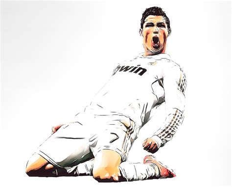 Cristiano Ronaldo Watercolor Strokes Pixel Art 150 Mixed Media By Joe