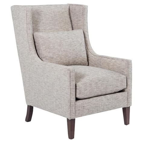 John Richard Modern Classic Grey Upholstered High Back Wing Chair