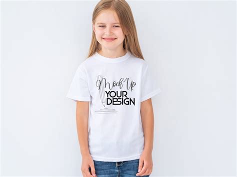 Kids T Shirt Mockup Kids White T Shirt Template Bella Canvas Etsy