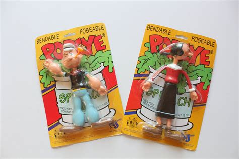 Vintage Popeye And Olive Oyl Bendable Action Figure 2 Pack Etsy