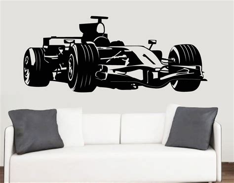 Formula 1 Car Silhouette Wall Art Stickers F1 Racing Racer Transfer