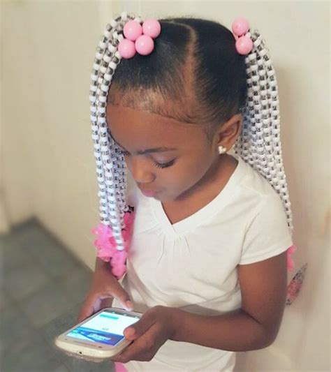 Braid styles for little girls. 22 Adorable Braids with Beads Hairstyles for Black Kids ...