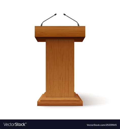 Tribune Podium Rostrum Speech Stand Conference Vector Image
