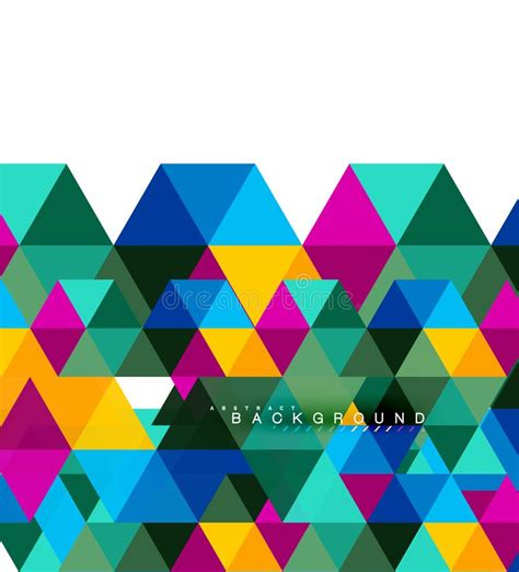 Multicolored Triangles Abstract Background Mosaic Tiles Concept Stock