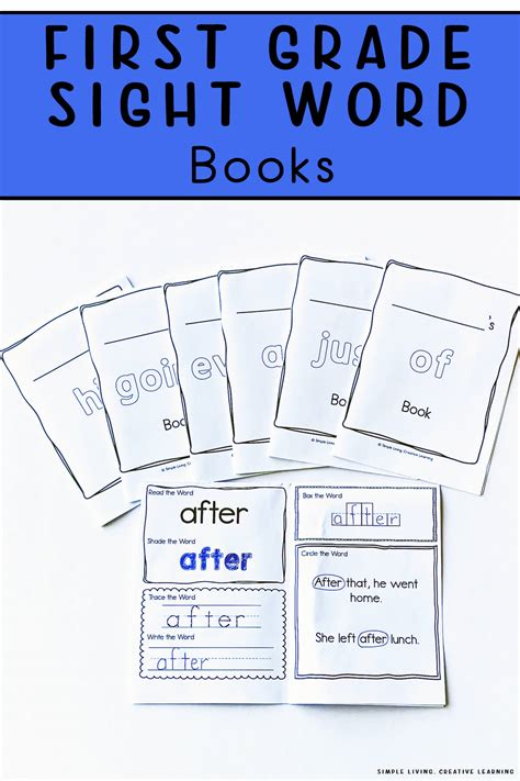 First Grade Sight Words Books Simple Living Creative Learning