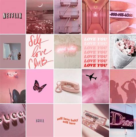 Pink Boujee Aesthetic Collage Kit 75pcs Etsy Australia