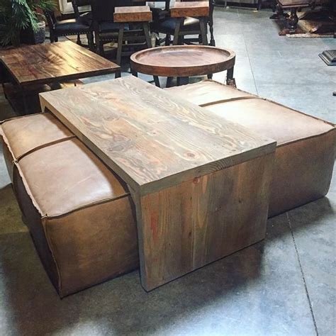 In front of your sofa and loveseat. Yep, it's a coffee table/leather ottoman and it's AMAZING ...