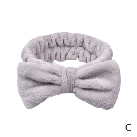Spa Headband Coral Fleece Bowknot Hairlace Wash Face Turban Headwear Women Elastic Fluffy Hair