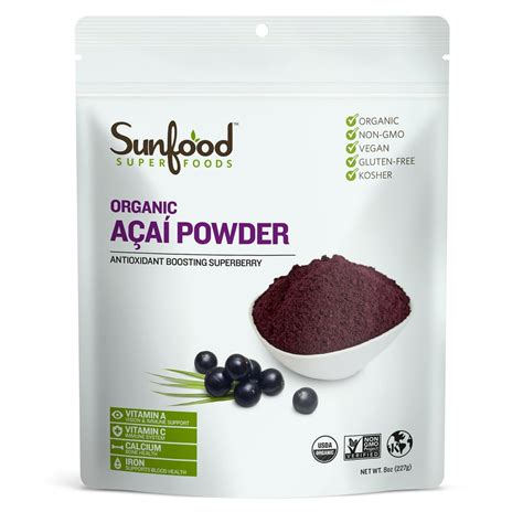Sunfood Superfoods Organic Acai Powder 80 Oz
