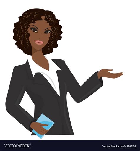 African American Business Woman Cartoon Royalty Free Vector