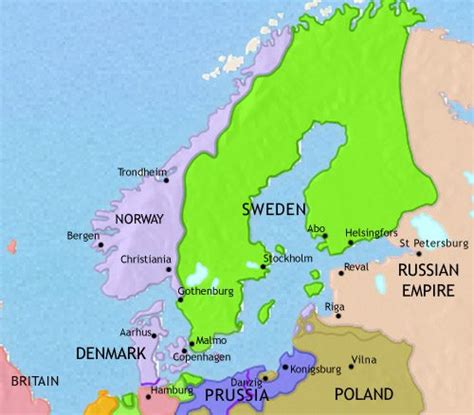 Map Of Scandinavia 1789 Eighteenth Century History Timemaps