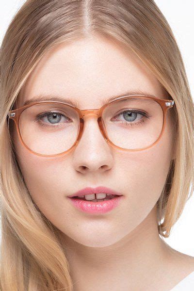 Clear Orange Oval Eyeglasses Available In Variety Of Colors To Match Any Outfit These Stylish