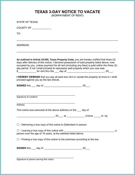 The most important thing is that your notice to vacate letter contains all the details noted above. 30 Days To Vacate Texas Form : Letter from Tenant to ...