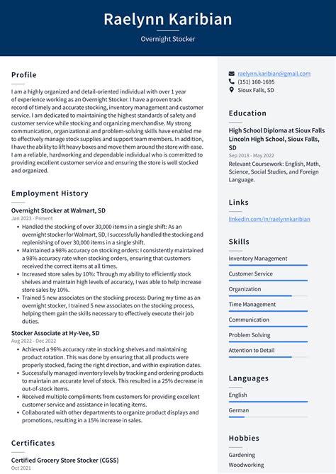 CVS Overnight Stocker Resume Examples | ResumeCat