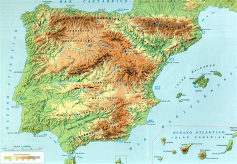 Mapa Fisico De España Mapa Fisico De España Geografía Física