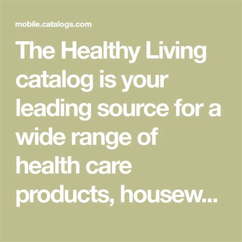 The Healthy Living catalog is your leading source for a ...
