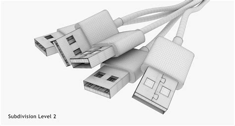 Usb Cables Type C Micro B Lightning 3d Model 29 Max 3ds Obj