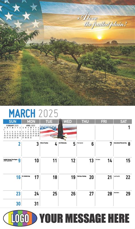 2025 Promotional Calendar America The Beautiful Us Patriotism Calendar