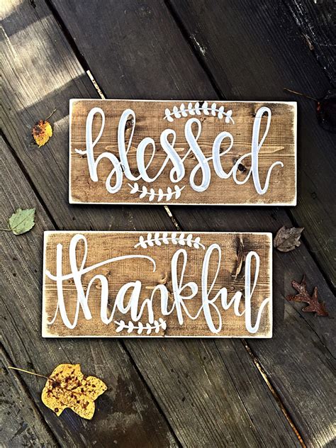 4.each painting is hand painted using only top quality oil paints and under the close supervision of our quality control team. Blessed Sign Thankful Sign Home Decor Rustic Home Decor