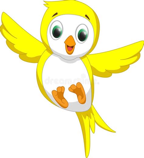 Cute Yellow Bird Cartoon Stock Vector Illustration Of Cheerful 55537347