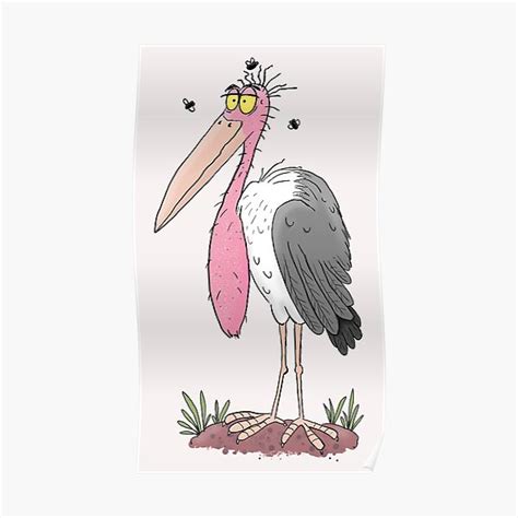 Funny Marabou Stork Cartoon Poster For Sale By Frogfactory Redbubble
