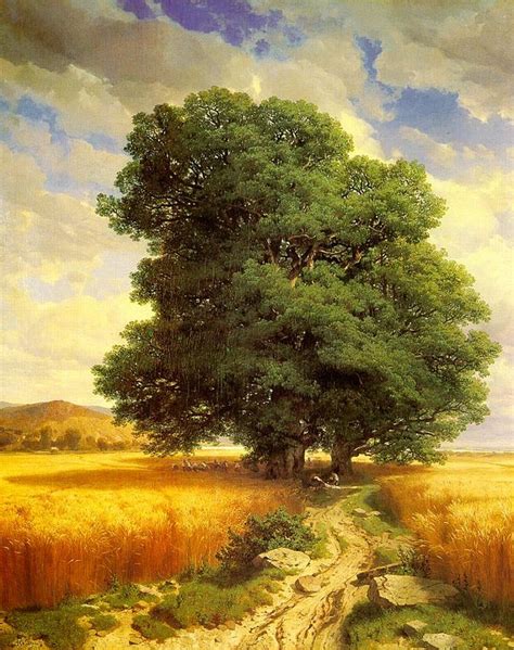 Landscape With Oak Trees Oil Painting Reproduction