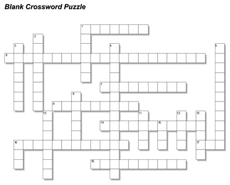 Best Free Printable Blank Crossword Puzzle Template Images And