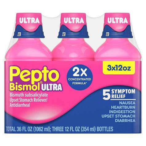 Pepto Bismol Ultra Liquid Upset Stomach Reliever Antidiarrheal 12 Fl