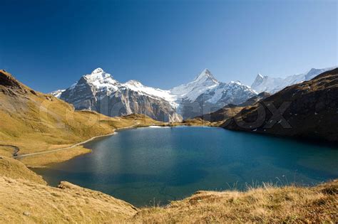 Mountain Lake Bachalpsee Near Grindelwald Stock Image Colourbox