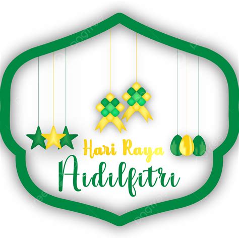 Vektor Hijau Selamat Hari Raya Aidilfitri Kreatif Merayakan Png Dan