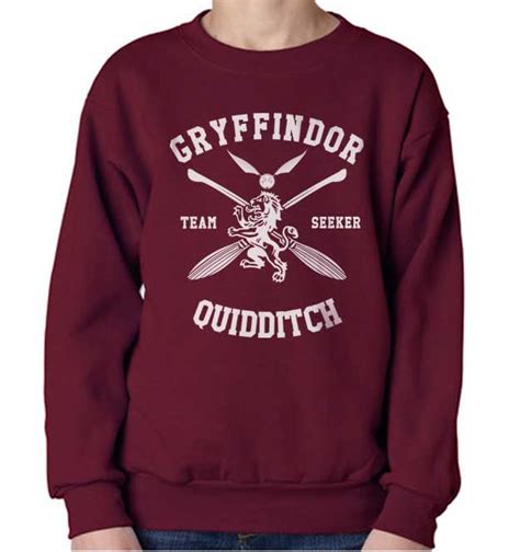 Gryffindor Quidditch Team Seeker White Ink Sweatshirt Geeks Pride