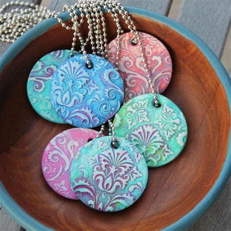 Damask Polymer Clay Pendants 4 Steps With Pictures Instructables