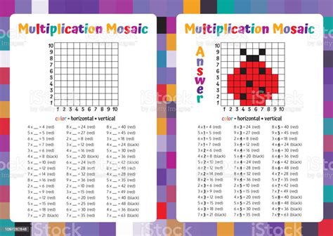 Vetores De Planilha De Quebracabeça Mosaico Matemática Multiplicação