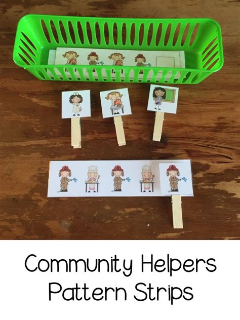 Community Helpers Themed Patterning Strips Community Helpers Math