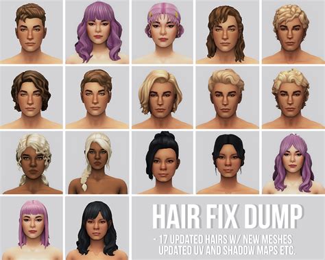 Okruee Updated Hair Dump I Fixed Up A Bunch Of Sims 4 Maxis Match Cc