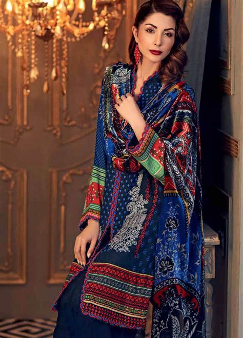 Gul Ahmed Embroidered Velvet Unstitched 3 Piece Suit Ga18w Vl73