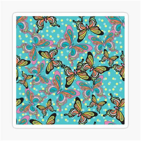 Psychedelic Butterflies Sticker By Sandityche Redbubble