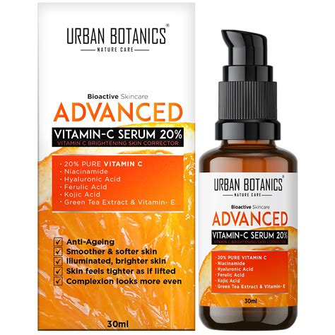 UrbanBotanics Advanced Vitamin C Face Serum 20 With Hyaluronic
