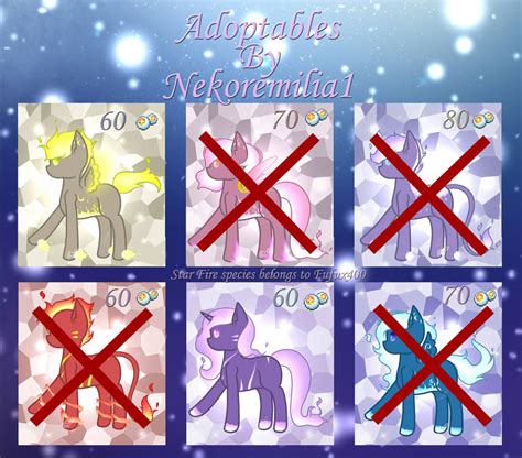 Mlp Ocfc Adoptables 4 Open Starfire Ponies By Nekoremilia1 On Deviantart
