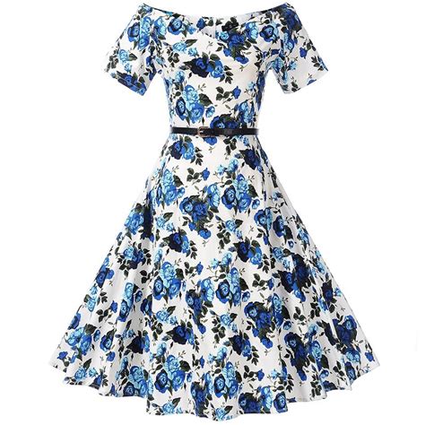 Belle Poque Print Floral 50s 60s Vintage Dresses Audrey Hepburn 2017 New Style Summer Retro